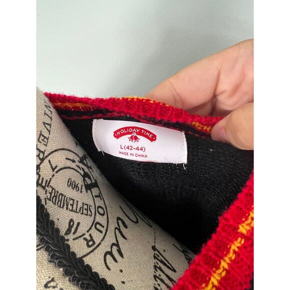 Men's Holiday Time T-Rex Sequined Ugly Sweater - Picture 3 of 7